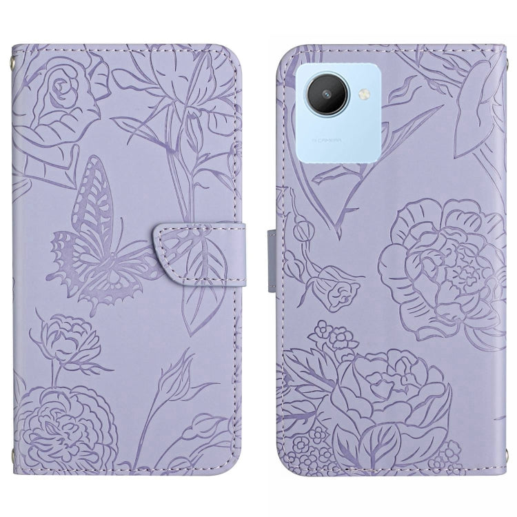 HT03 Skin Feel Butterfly Embossed Flip Leather Phone Case, For OPPO Realme C30, For OPPO Reno7 A, For Samsung Galaxy M13