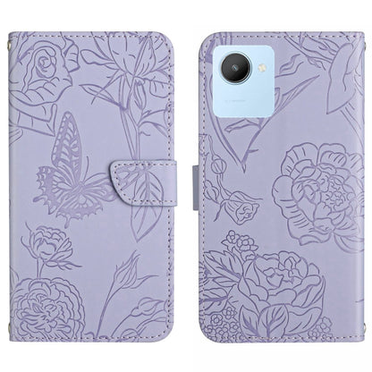 HT03 Skin Feel Butterfly Embossed Flip Leather Phone Case, For OPPO Realme C30, For OPPO Reno7 A, For Samsung Galaxy M13