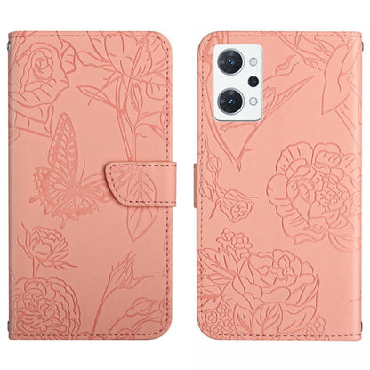 HT03 Skin Feel Butterfly Embossed Flip Leather Phone Case, For OPPO Realme C30, For OPPO Reno7 A, For Samsung Galaxy M13