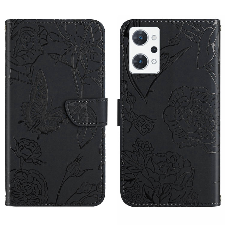 HT03 Skin Feel Butterfly Embossed Flip Leather Phone Case, For OPPO Realme C30, For OPPO Reno7 A, For Samsung Galaxy M13
