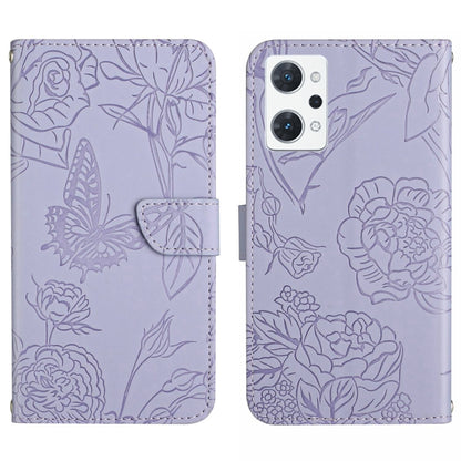 HT03 Skin Feel Butterfly Embossed Flip Leather Phone Case, For OPPO Realme C30, For OPPO Reno7 A, For Samsung Galaxy M13
