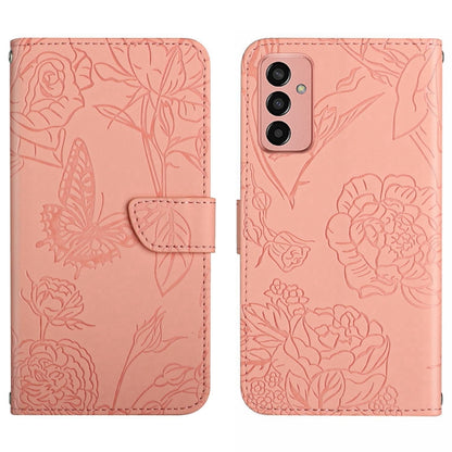 HT03 Skin Feel Butterfly Embossed Flip Leather Phone Case, For OPPO Realme C30, For OPPO Reno7 A, For Samsung Galaxy M13