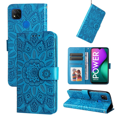 Embossed Sunflower Leather Phone Case, For Xiaomi Redmi 9A, For Xiaomi Redmi 9C / 10A, For Xiaomi Redmi 10C 4G, For Xiaomi Redmi K40 / K40 Pro / Xiaomi Poco F1