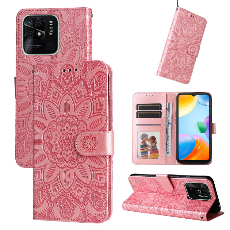 Embossed Sunflower Leather Phone Case, For Xiaomi Redmi 9A, For Xiaomi Redmi 9C / 10A, For Xiaomi Redmi 10C 4G, For Xiaomi Redmi K40 / K40 Pro / Xiaomi Poco F1