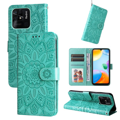 Embossed Sunflower Leather Phone Case, For Xiaomi Redmi 9A, For Xiaomi Redmi 9C / 10A, For Xiaomi Redmi 10C 4G, For Xiaomi Redmi K40 / K40 Pro / Xiaomi Poco F1