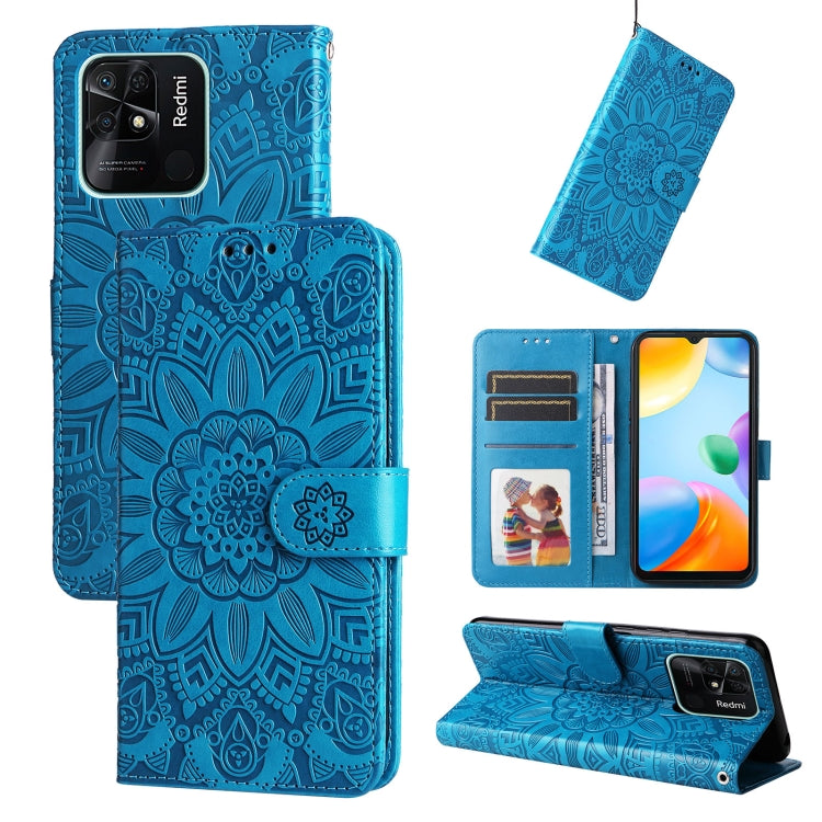 Embossed Sunflower Leather Phone Case, For Xiaomi Redmi 9A, For Xiaomi Redmi 9C / 10A, For Xiaomi Redmi 10C 4G, For Xiaomi Redmi K40 / K40 Pro / Xiaomi Poco F1