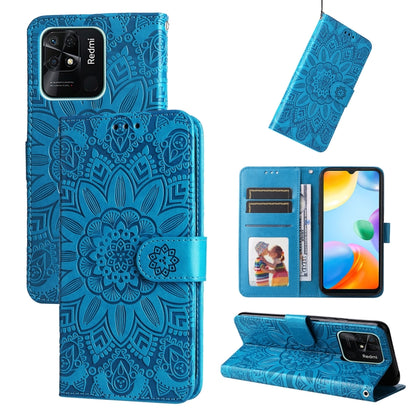 Embossed Sunflower Leather Phone Case, For Xiaomi Redmi 9A, For Xiaomi Redmi 9C / 10A, For Xiaomi Redmi 10C 4G, For Xiaomi Redmi K40 / K40 Pro / Xiaomi Poco F1