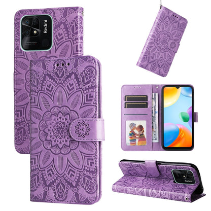 Embossed Sunflower Leather Phone Case, For Xiaomi Redmi 9A, For Xiaomi Redmi 9C / 10A, For Xiaomi Redmi 10C 4G, For Xiaomi Redmi K40 / K40 Pro / Xiaomi Poco F1