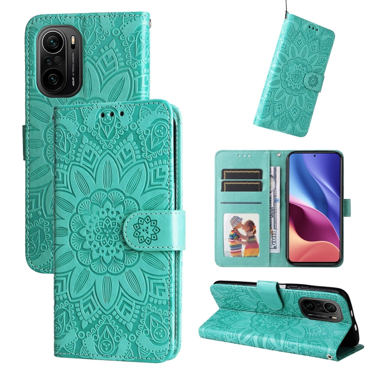 Embossed Sunflower Leather Phone Case, For Xiaomi Redmi 9A, For Xiaomi Redmi 9C / 10A, For Xiaomi Redmi 10C 4G, For Xiaomi Redmi K40 / K40 Pro / Xiaomi Poco F1