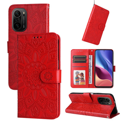 Embossed Sunflower Leather Phone Case, For Xiaomi Redmi 9A, For Xiaomi Redmi 9C / 10A, For Xiaomi Redmi 10C 4G, For Xiaomi Redmi K40 / K40 Pro / Xiaomi Poco F1
