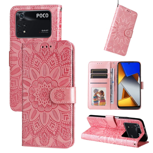 Embossed Sunflower Leather Phone Case, For Xiaomi Poco M4 Pro 4G, For Xiaomi Poco X4 Pro 5G, For Xiaomi 11T / 11T Pro, For Xiaomi 12 Lite