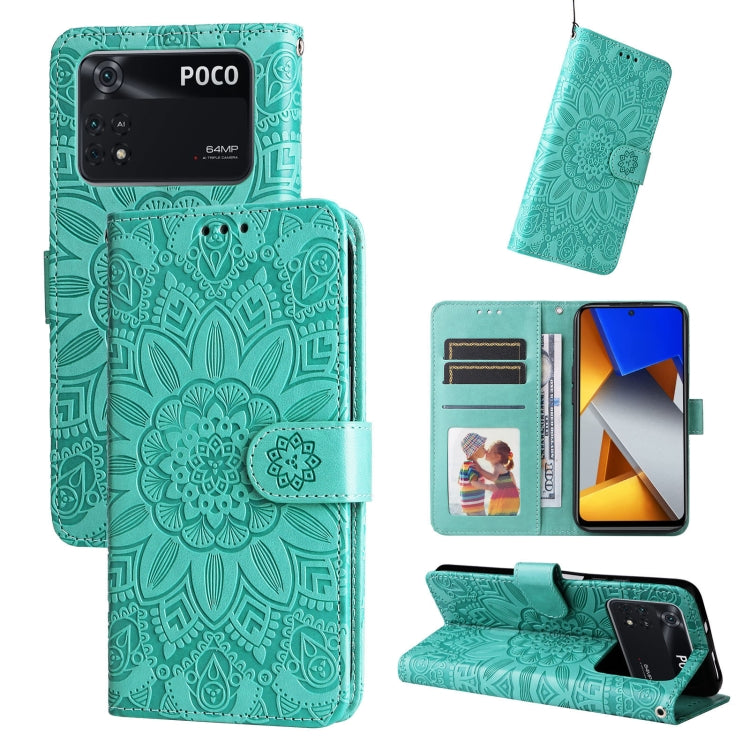 Embossed Sunflower Leather Phone Case, For Xiaomi Poco M4 Pro 4G, For Xiaomi Poco X4 Pro 5G, For Xiaomi 11T / 11T Pro, For Xiaomi 12 Lite