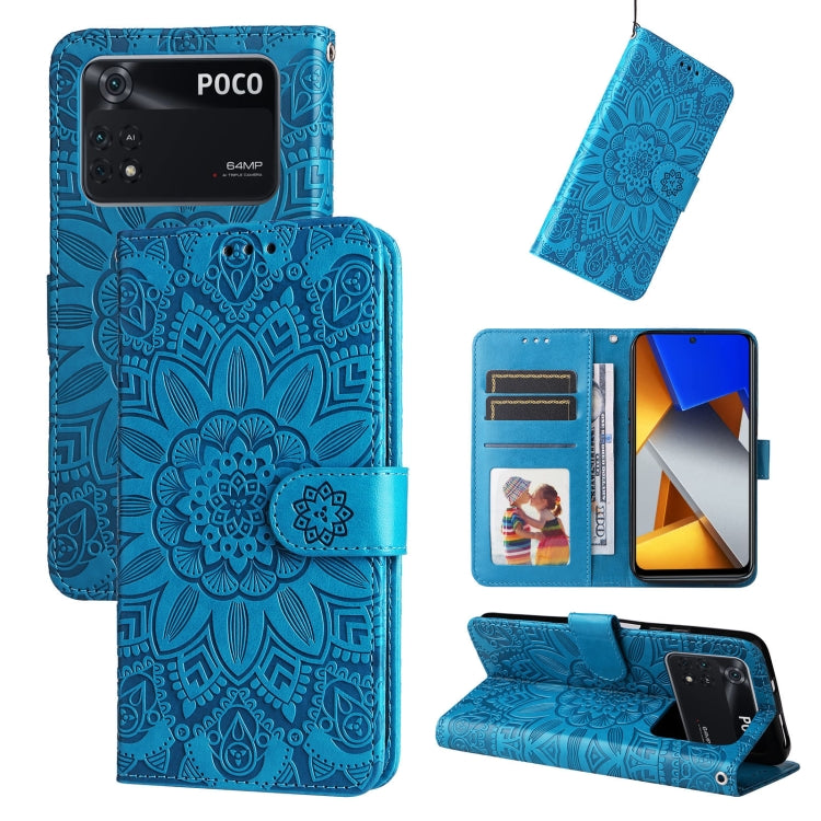 Embossed Sunflower Leather Phone Case, For Xiaomi Poco M4 Pro 4G, For Xiaomi Poco X4 Pro 5G, For Xiaomi 11T / 11T Pro, For Xiaomi 12 Lite