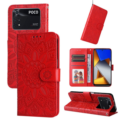 Embossed Sunflower Leather Phone Case, For Xiaomi Poco M4 Pro 4G, For Xiaomi Poco X4 Pro 5G, For Xiaomi 11T / 11T Pro, For Xiaomi 12 Lite