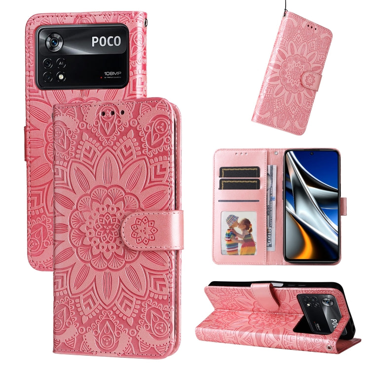 Embossed Sunflower Leather Phone Case, For Xiaomi Poco M4 Pro 4G, For Xiaomi Poco X4 Pro 5G, For Xiaomi 11T / 11T Pro, For Xiaomi 12 Lite