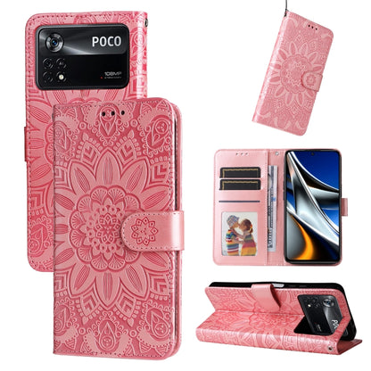 Embossed Sunflower Leather Phone Case, For Xiaomi Poco M4 Pro 4G, For Xiaomi Poco X4 Pro 5G, For Xiaomi 11T / 11T Pro, For Xiaomi 12 Lite