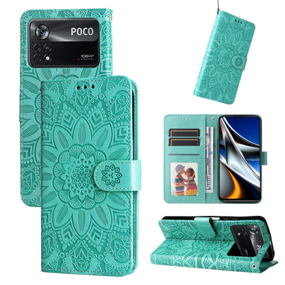Embossed Sunflower Leather Phone Case, For Xiaomi Poco M4 Pro 4G, For Xiaomi Poco X4 Pro 5G, For Xiaomi 11T / 11T Pro, For Xiaomi 12 Lite