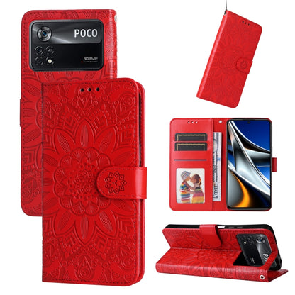 Embossed Sunflower Leather Phone Case, For Xiaomi Poco M4 Pro 4G, For Xiaomi Poco X4 Pro 5G, For Xiaomi 11T / 11T Pro, For Xiaomi 12 Lite