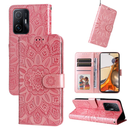 Embossed Sunflower Leather Phone Case, For Xiaomi Poco M4 Pro 4G, For Xiaomi Poco X4 Pro 5G, For Xiaomi 11T / 11T Pro, For Xiaomi 12 Lite