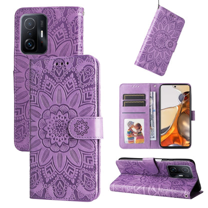 Embossed Sunflower Leather Phone Case, For Xiaomi Poco M4 Pro 4G, For Xiaomi Poco X4 Pro 5G, For Xiaomi 11T / 11T Pro, For Xiaomi 12 Lite