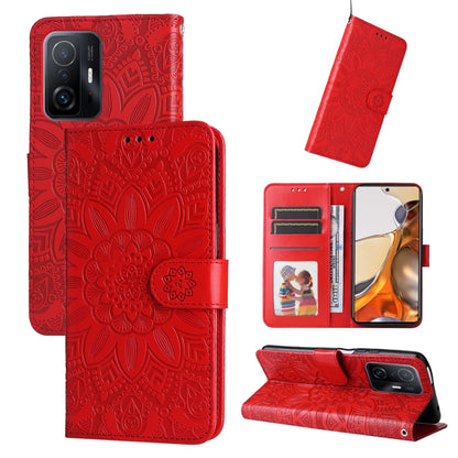 Embossed Sunflower Leather Phone Case, For Xiaomi Poco M4 Pro 4G, For Xiaomi Poco X4 Pro 5G, For Xiaomi 11T / 11T Pro, For Xiaomi 12 Lite