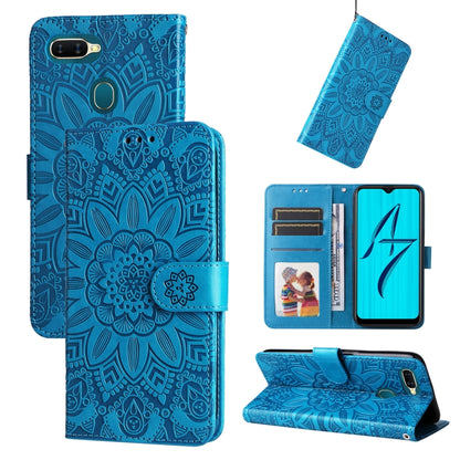 Embossed Sunflower Leather Phone Case, For OPPO A7 / A5s, For OPPO A9 / A5 2020, For OPPO A15 / A16K / A16e, For OPPO A52 / A72 / A92