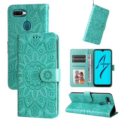 Embossed Sunflower Leather Phone Case, For OPPO A7 / A5s, For OPPO A9 / A5 2020, For OPPO A15 / A16K / A16e, For OPPO A52 / A72 / A92