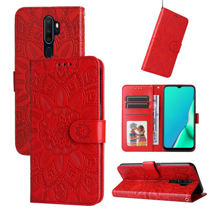 Embossed Sunflower Leather Phone Case, For OPPO A7 / A5s, For OPPO A9 / A5 2020, For OPPO A15 / A16K / A16e, For OPPO A52 / A72 / A92