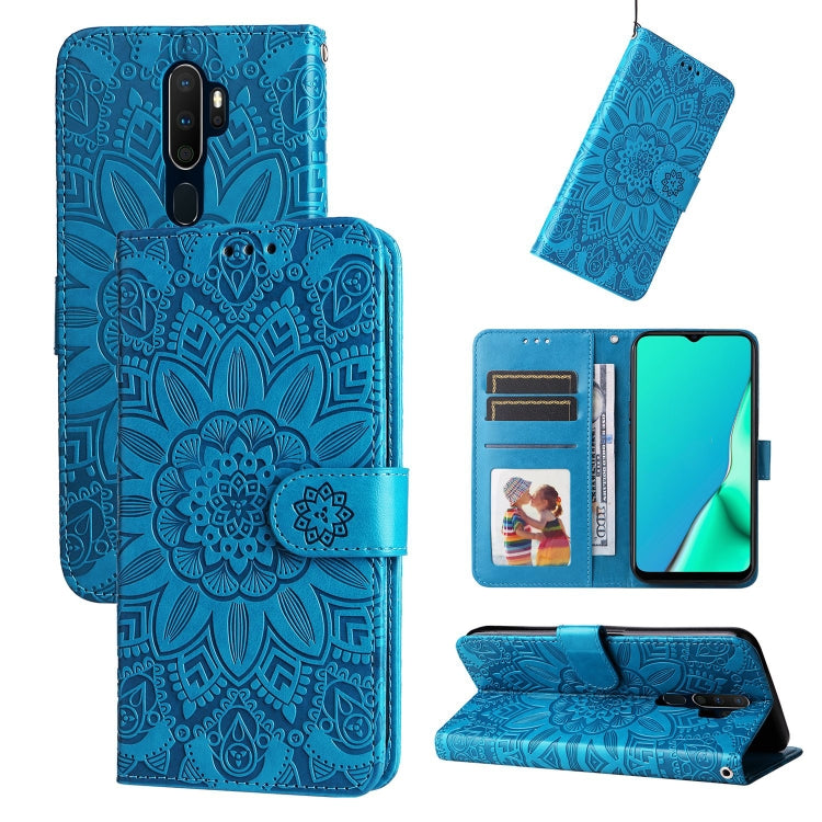 Embossed Sunflower Leather Phone Case, For OPPO A7 / A5s, For OPPO A9 / A5 2020, For OPPO A15 / A16K / A16e, For OPPO A52 / A72 / A92
