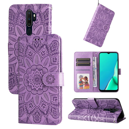 Embossed Sunflower Leather Phone Case, For OPPO A7 / A5s, For OPPO A9 / A5 2020, For OPPO A15 / A16K / A16e, For OPPO A52 / A72 / A92