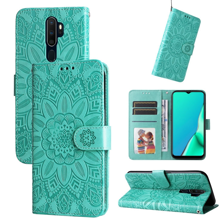 Embossed Sunflower Leather Phone Case, For OPPO A7 / A5s, For OPPO A9 / A5 2020, For OPPO A15 / A16K / A16e, For OPPO A52 / A72 / A92