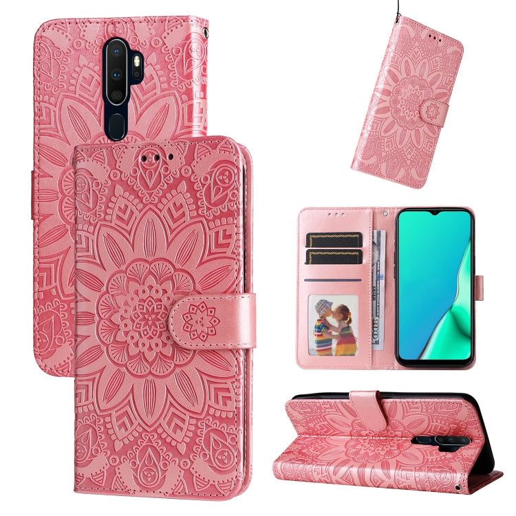 Embossed Sunflower Leather Phone Case, For OPPO A7 / A5s, For OPPO A9 / A5 2020, For OPPO A15 / A16K / A16e, For OPPO A52 / A72 / A92