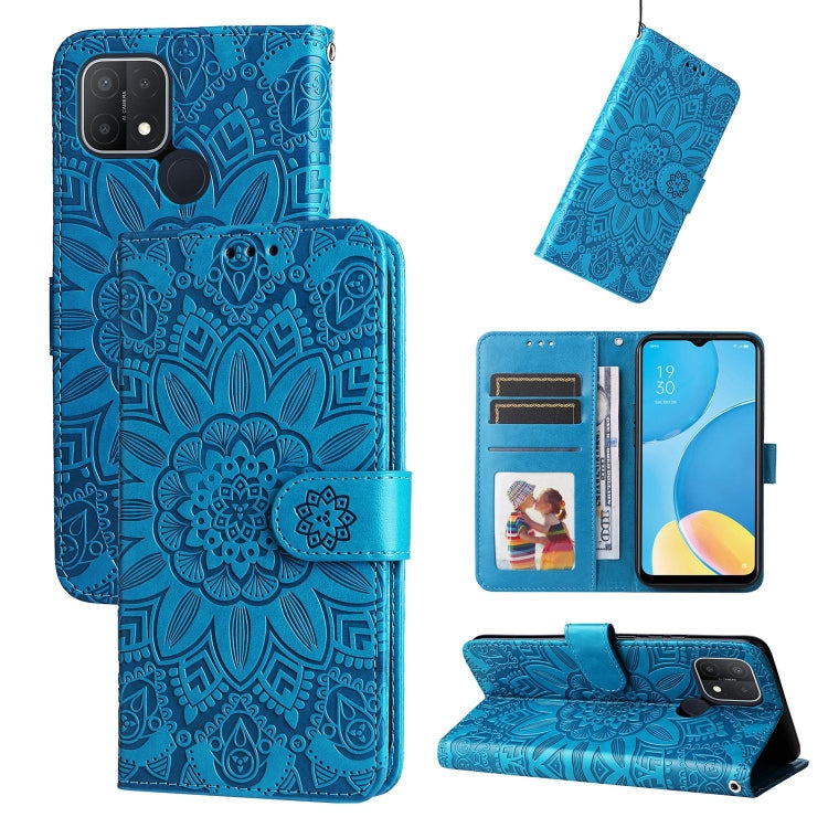 Embossed Sunflower Leather Phone Case, For OPPO A7 / A5s, For OPPO A9 / A5 2020, For OPPO A15 / A16K / A16e, For OPPO A52 / A72 / A92