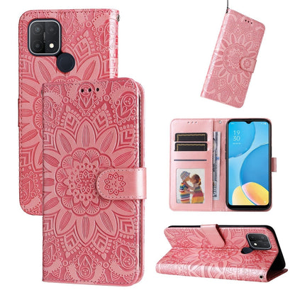 Embossed Sunflower Leather Phone Case, For OPPO A7 / A5s, For OPPO A9 / A5 2020, For OPPO A15 / A16K / A16e, For OPPO A52 / A72 / A92
