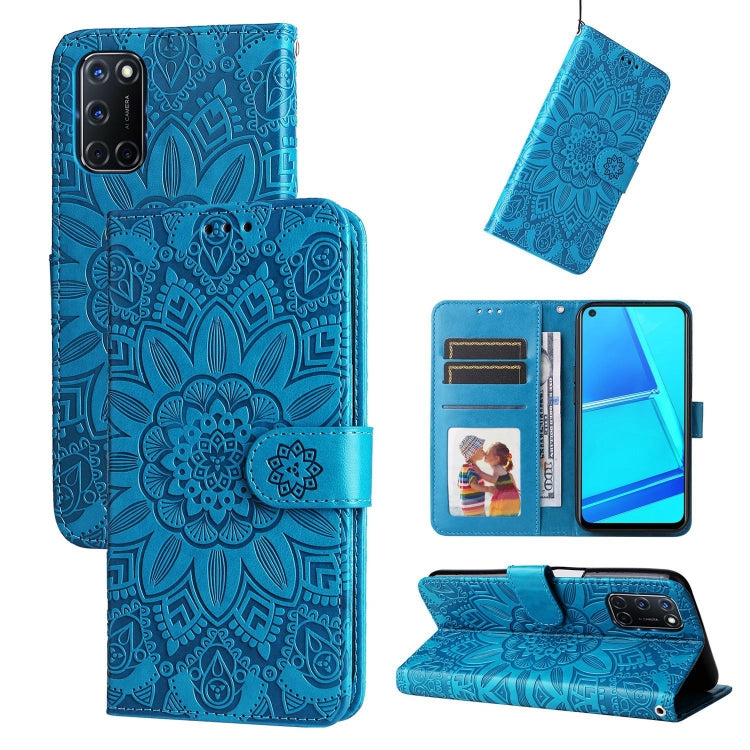 Embossed Sunflower Leather Phone Case, For OPPO A7 / A5s, For OPPO A9 / A5 2020, For OPPO A15 / A16K / A16e, For OPPO A52 / A72 / A92