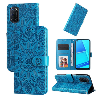Embossed Sunflower Leather Phone Case, For OPPO A7 / A5s, For OPPO A9 / A5 2020, For OPPO A15 / A16K / A16e, For OPPO A52 / A72 / A92