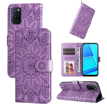 Embossed Sunflower Leather Phone Case, For OPPO A7 / A5s, For OPPO A9 / A5 2020, For OPPO A15 / A16K / A16e, For OPPO A52 / A72 / A92