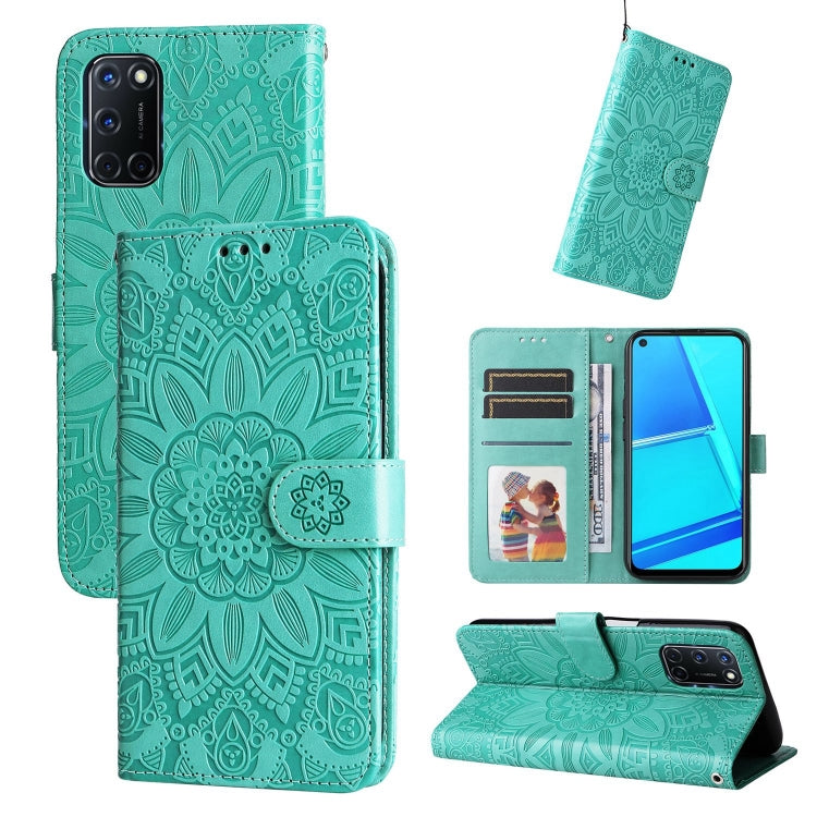 Embossed Sunflower Leather Phone Case, For OPPO A7 / A5s, For OPPO A9 / A5 2020, For OPPO A15 / A16K / A16e, For OPPO A52 / A72 / A92