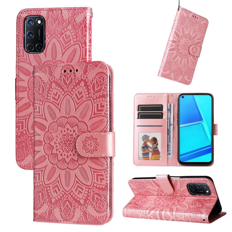 Embossed Sunflower Leather Phone Case, For OPPO A7 / A5s, For OPPO A9 / A5 2020, For OPPO A15 / A16K / A16e, For OPPO A52 / A72 / A92