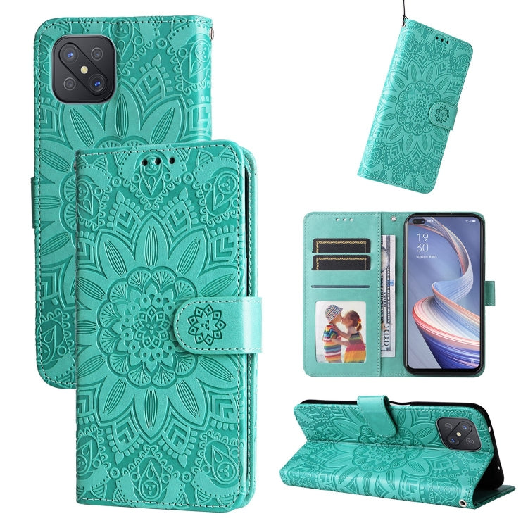 Embossed Sunflower Leather Phone Case, For OPPO A92s / Reno4 Z / A53 5G, For OPPO A74 5G / A54 5G, For OPPO A94 4G / F19 Pro / Reno5 F, For OPPO A94 5G / A95 5G / F19 Pro+
