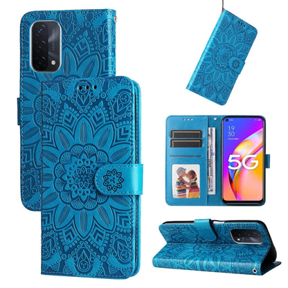 Embossed Sunflower Leather Phone Case, For OPPO A92s / Reno4 Z / A53 5G, For OPPO A74 5G / A54 5G, For OPPO A94 4G / F19 Pro / Reno5 F, For OPPO A94 5G / A95 5G / F19 Pro+