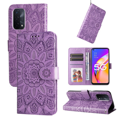 Embossed Sunflower Leather Phone Case, For OPPO A92s / Reno4 Z / A53 5G, For OPPO A74 5G / A54 5G, For OPPO A94 4G / F19 Pro / Reno5 F, For OPPO A94 5G / A95 5G / F19 Pro+
