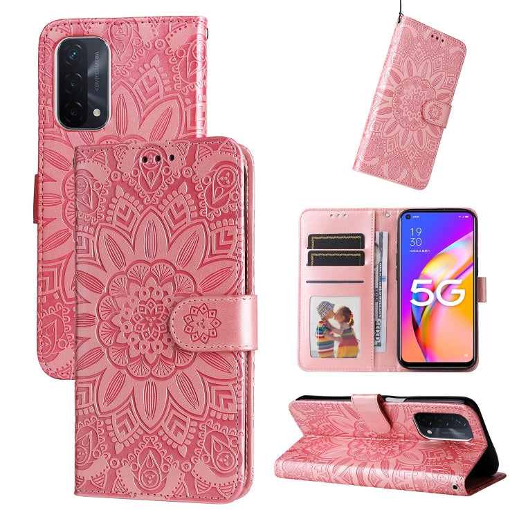 Embossed Sunflower Leather Phone Case, For OPPO A92s / Reno4 Z / A53 5G, For OPPO A74 5G / A54 5G, For OPPO A94 4G / F19 Pro / Reno5 F, For OPPO A94 5G / A95 5G / F19 Pro+