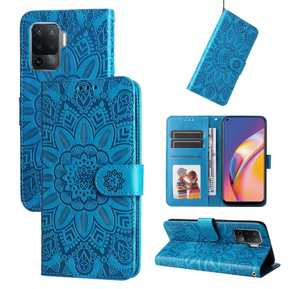 Embossed Sunflower Leather Phone Case, For OPPO A92s / Reno4 Z / A53 5G, For OPPO A74 5G / A54 5G, For OPPO A94 4G / F19 Pro / Reno5 F, For OPPO A94 5G / A95 5G / F19 Pro+