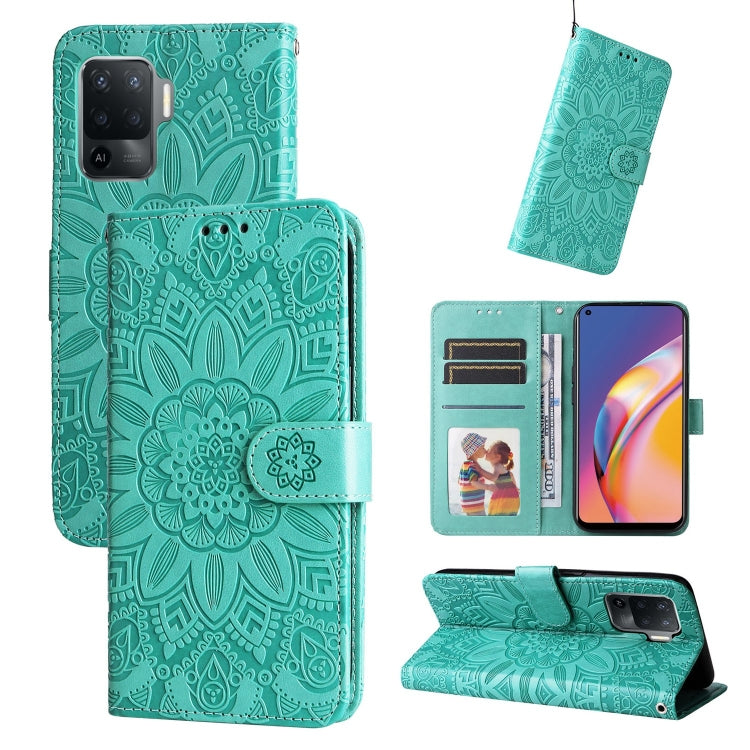 Embossed Sunflower Leather Phone Case, For OPPO A92s / Reno4 Z / A53 5G, For OPPO A74 5G / A54 5G, For OPPO A94 4G / F19 Pro / Reno5 F, For OPPO A94 5G / A95 5G / F19 Pro+