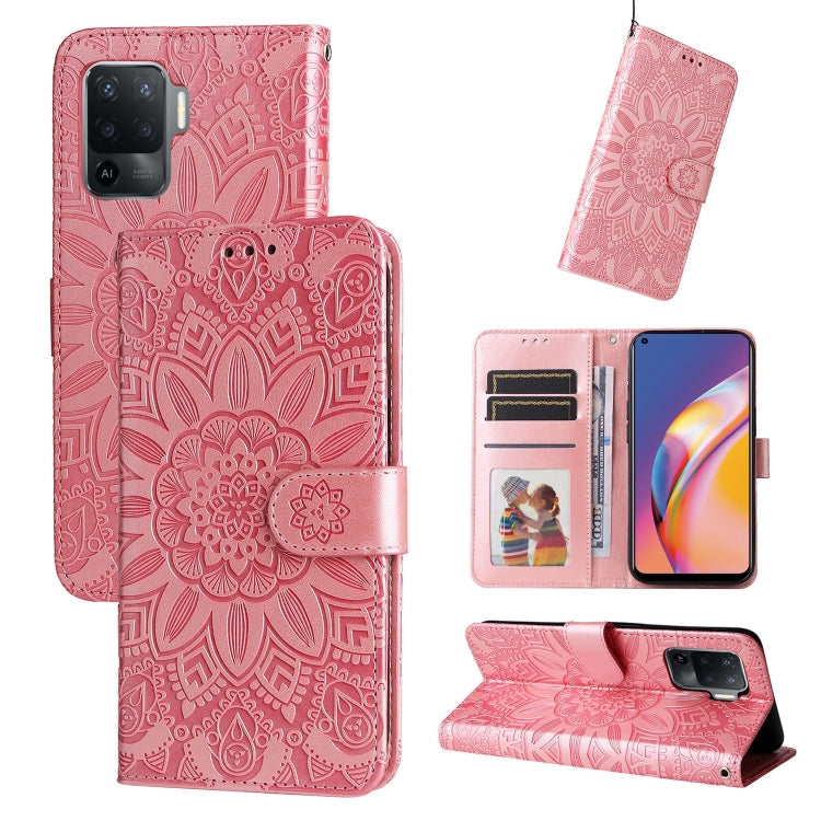 Embossed Sunflower Leather Phone Case, For OPPO A92s / Reno4 Z / A53 5G, For OPPO A74 5G / A54 5G, For OPPO A94 4G / F19 Pro / Reno5 F, For OPPO A94 5G / A95 5G / F19 Pro+