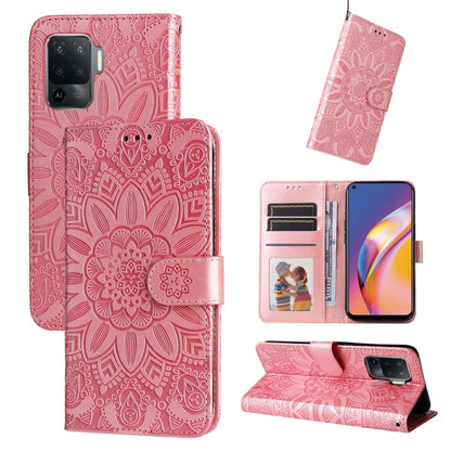 Embossed Sunflower Leather Phone Case, For OPPO A92s / Reno4 Z / A53 5G, For OPPO A74 5G / A54 5G, For OPPO A94 4G / F19 Pro / Reno5 F, For OPPO A94 5G / A95 5G / F19 Pro+