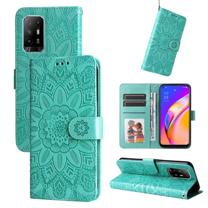 Embossed Sunflower Leather Phone Case, For OPPO A92s / Reno4 Z / A53 5G, For OPPO A74 5G / A54 5G, For OPPO A94 4G / F19 Pro / Reno5 F, For OPPO A94 5G / A95 5G / F19 Pro+