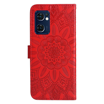 Embossed Sunflower Leather Phone Case, For OPPO Find X5 Lite / Reno7 5G Global, For OPPO Find X5, For OPPO Find X5 Pro, For OPPO Realme 8 4G / 8 Pro