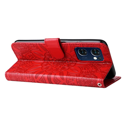 Embossed Sunflower Leather Phone Case, For OPPO Find X5 Lite / Reno7 5G Global, For OPPO Find X5, For OPPO Find X5 Pro, For OPPO Realme 8 4G / 8 Pro